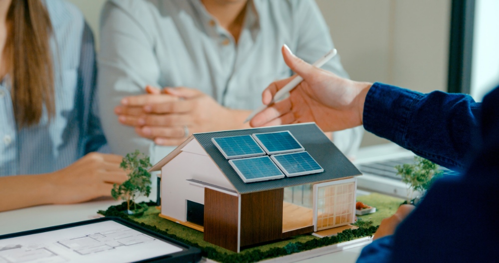 Consulting on Eco-Friendly Home with Real Estate Agent